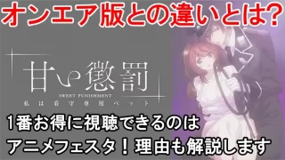 甘い懲罰の規制解除はどこで見れる？プレミアム版とオンエアの違いを表と画像で解説します！