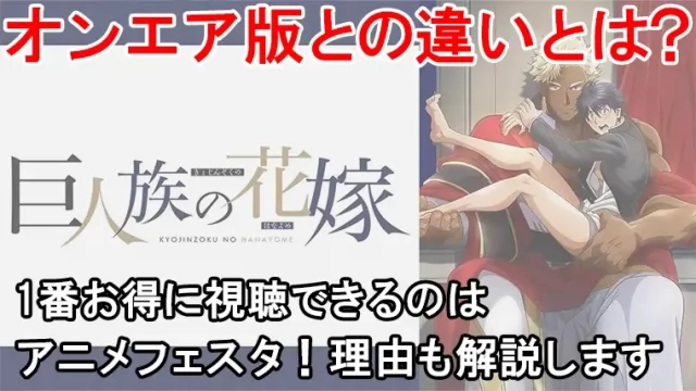 【結論！】巨人族の花嫁の規制解除を1番お得に見る方法を解説！プレミアムとオンエア版の違いを画像と表でまとめました